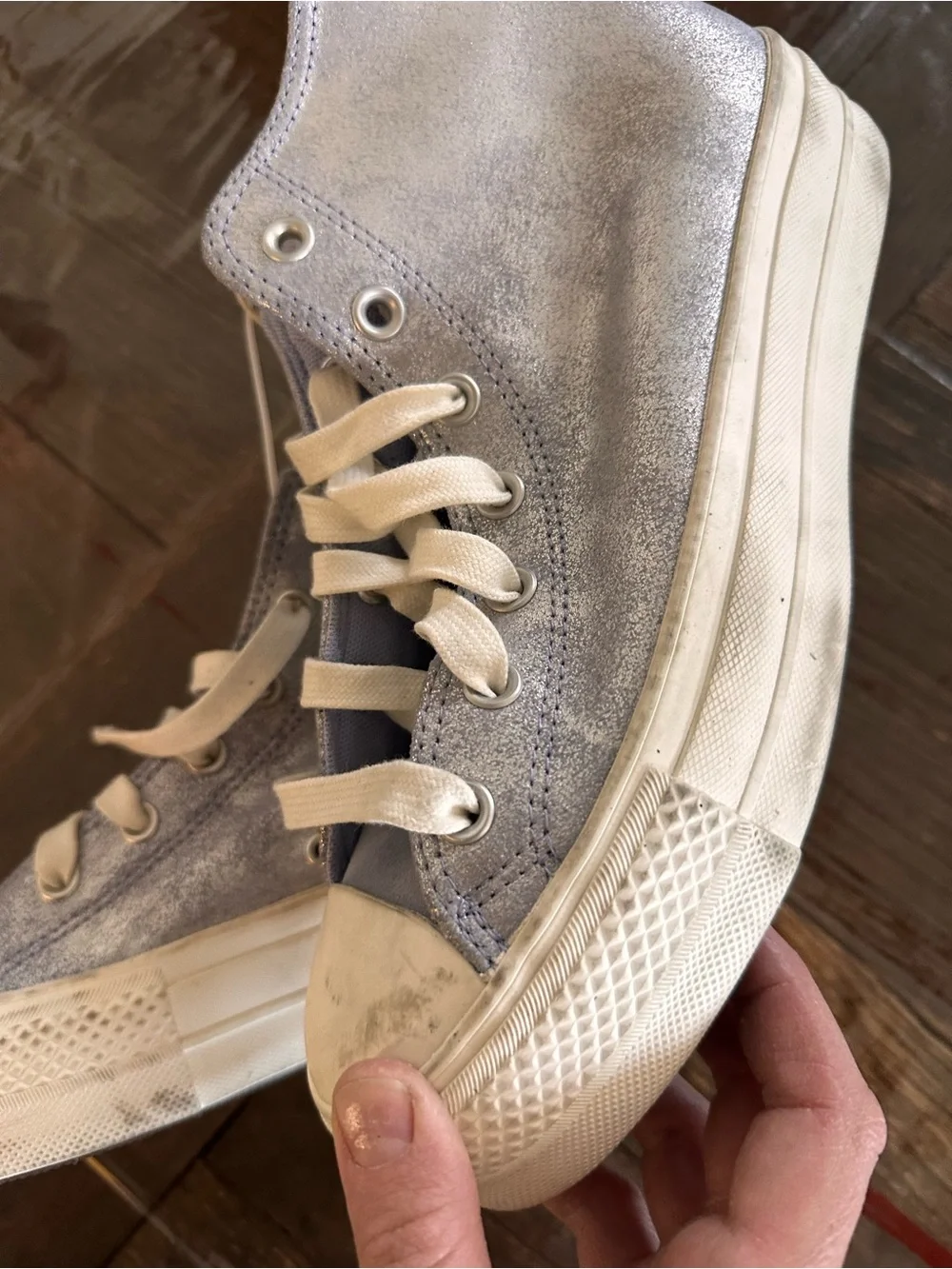 Converse Light Lavender High-Top Sneakers with White Laces